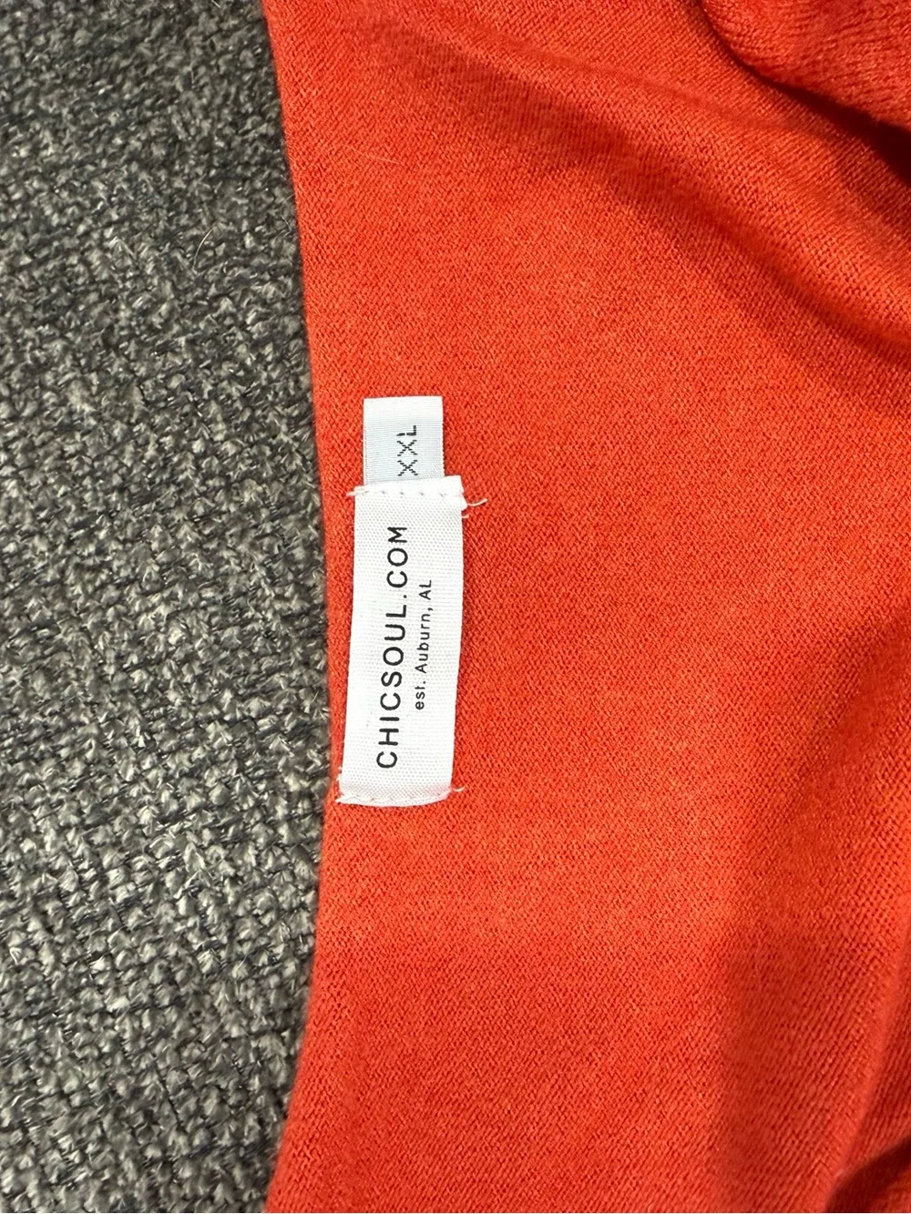 Chic Soul V-Neck Oversized Sweater - Rust